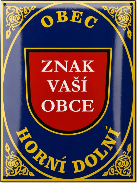 Smaltovaná cedule se znakem obce O7-obec 3